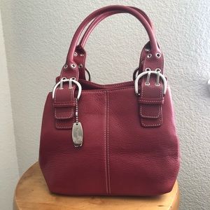 Tignanello Bags Red Leather Handbag Purse EUC